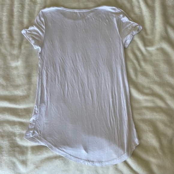 Glitz White Cold Shoulder Sheer Short Sleeve Tee - Picture 5 of 6